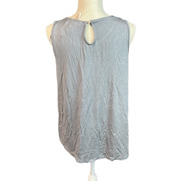 NWT Philosophy Dane Lewis Sleeveless Scoop Tank Blouse Gray Crochet Womens L - Picture 4 of 11